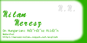 milan meresz business card